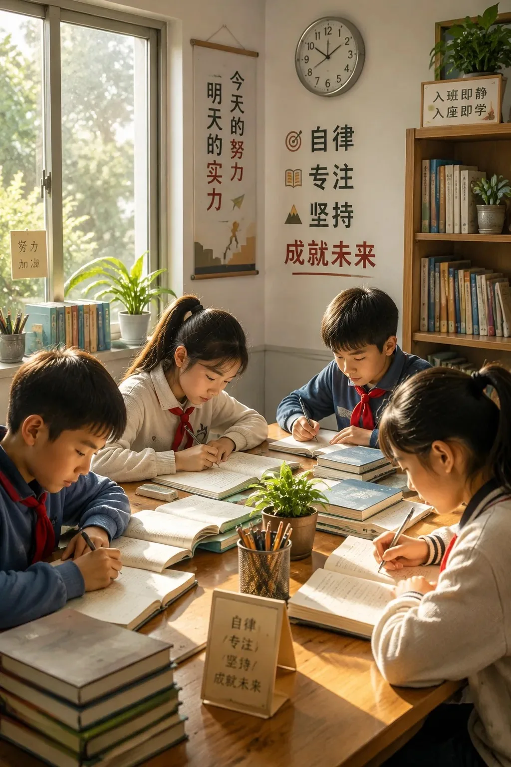 孩子们在假期阅读和学习