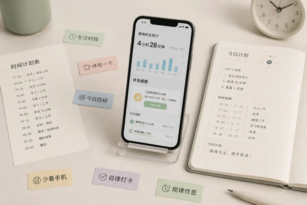 家庭共同制定并查看手机使用计划